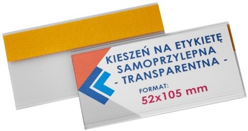 KIESZEŃ MAGAZYNOWA Z OSŁONKĄ SAMOPRZYLEPNA BEZBARWNA 52X105 MM - 50 SZT