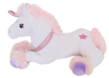 Pluszowy jednorożec z dźwiękiem biały 50 cm J0103