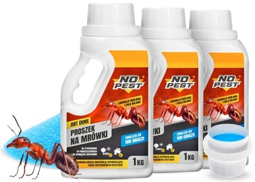 ŚRODEK PREPARAT TRUTKA PROSZEK NA MRÓWKI FARAONA GNIAZDA MRÓWEK 1KG (3 SZT)