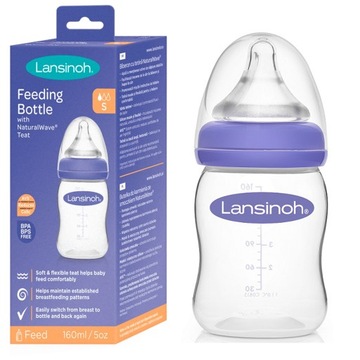 LANSINOH БУТЫЛОЧКА ДЛЯ КОРМЛЕНИЯ 160 МЛ + СОСКА NATURAL WAVE S