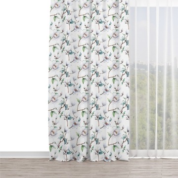 Zasłona SPRING wzór SP15 | biała magnolia