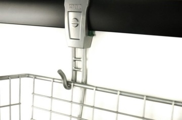 KENOVO kosz druciany pojemny do 25kg do powieszenia szyna +2 haki piwnica