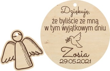 Podziękowanie na Komunię brelok magnesy komunijne