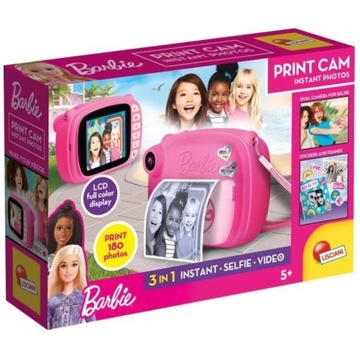 PROMO Aparat fotograficzny natychmiastowe zdjęcia, 3w1 PRINT CAM Barbie