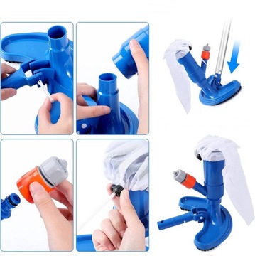 ODKURZACZ BASENOWY ZESTAW DO CZYSZCZENIA BASENU OCZKA WODNEGO DNA BASENÓW