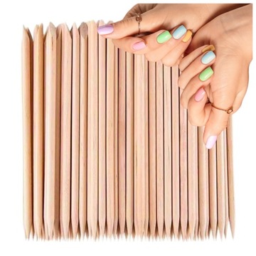 PATYCZKI DREWNIANE DO SKÓREK SZPIC KOPYTKO MANICURE 140MM PEDICURE 50 SZTUK