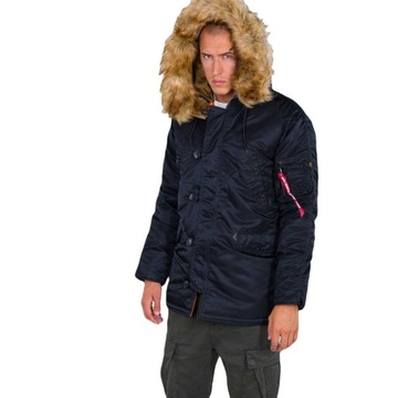 Kurtka z kapturem Alpha Industries N3B VF 59 103141 07 Granatowa L