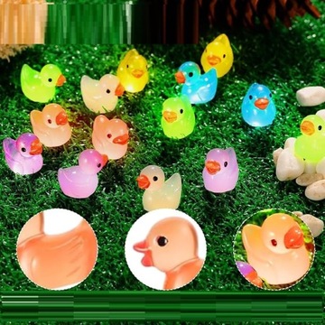 100x MINI KOLOROWE KACZUSZKI KACZKI FLUORESCENCYJNE ŚWIECĄCE W CIEMNOŚCI