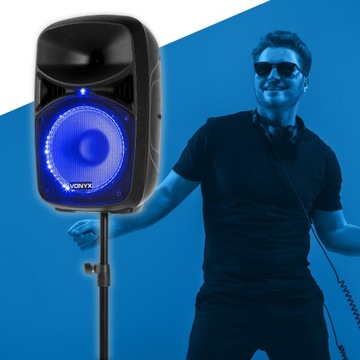 Аудиосистема USB мощностью 600 Вт + микрофонные стойки, пульт дистанционного управления, вокальные выступления диджеев