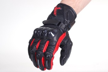 Мужские мотоциклетные перчатки HUSAR PRO SX красные кожаные