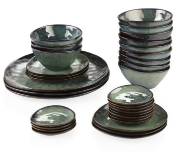 VANCASSO STARRY GREEN презентационный сервиз для десертов, керамические тарелки, 33 предмета