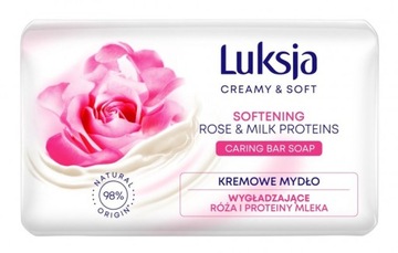 MYDŁO W KOSTCE LUKSJA ROSE MILK KREMOWE 90G