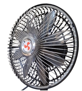 WIATRAK DUŻY WENTYLATOR SAMOCHODOWY OBROTOWY REGULOWANY KLIPS 12V / 24V