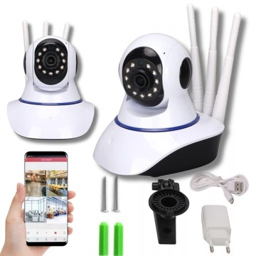 ELEKTRONICZNA NIANIA OBROT KAMERA WiFi BEZPRZEWODOWA TRYB NOCNY ANDROID IOS