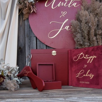 Большая Бордовая Коробка Бордового цвета для КОНВЕРТОВ + ОБРУЧАЛЬНЫХ КОЛЬЦ.