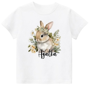 Koszulka T-shirt Zajączek Wielkanocny Prezent na Wielkanoc IMIĘ r. 164