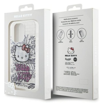 Чехол Hello Kitty IML Kitty On Bricks Graffiti для iPhone 14 Pro Max — белый