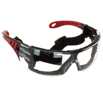 OKULARY OCHRONNE BEZBARWNE Z PASKIEM KLASA II