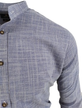 РУБАШКА МУЖСКАЯ, С ВОРОТНИКОМ, СИНЯЯ, С ДЛИННЫМ РУКАВОМ, L