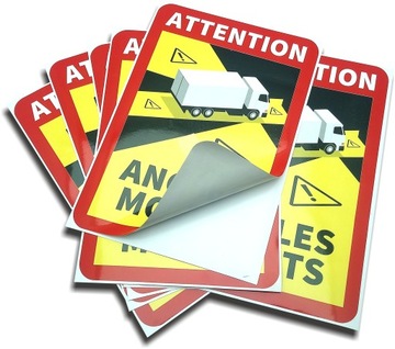 Naklejki ANGLES MORTS martwe pole Francja TIR 5szt