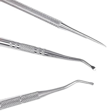 Набор для вросших ногтей, подологический зонд двусторонний, 3 шт.