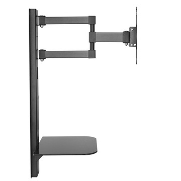КРЕПЛЕНИЕ ДЛЯ ТВ 23–42 дюйма, 30 кг, подвеска для ТВ + СТЕКЛЯННАЯ ПОЛКА, ЧЕРНАЯ MC-771