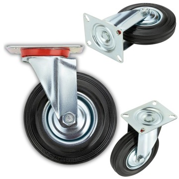 KOŁO 125mm METALOWO GUMOWE DO WÓZKA TRANSPORTOWEGO
