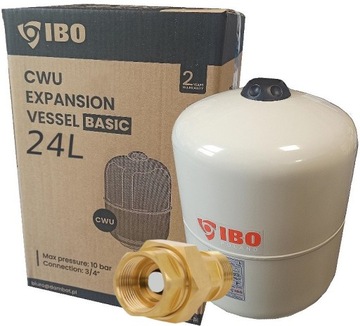 IBO 24L/3,5 10 bar naczynie wzbiorcze, przeponowe do c.w.u. + ZAWÓR STOPOWY