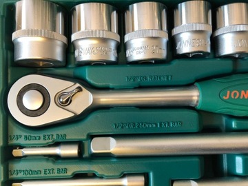 Jonnesway Zestaw kluczy nasadowych + bity 134 elem