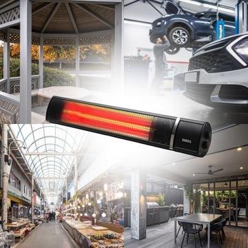 Инфракрасный обогреватель EBERG, настенный электрический обогреватель 2кВт + пульт дистанционного управления