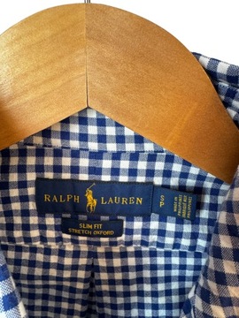 Koszula w kratkę Ralph Lauren niebieska z logiem S