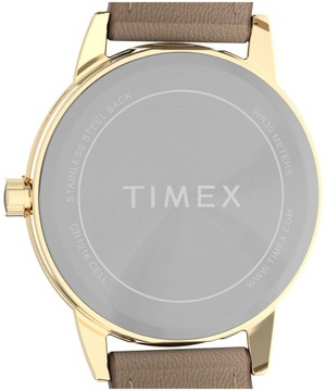 Zegarek damski złoty brązowy pasek Timex cyfry podświetlanie INDIGLO