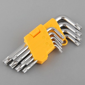 ZESTAW KLUCZY KLUCZE TORX Typu L 9 SZTUK T10-T50