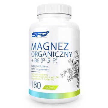 SFD MAGNEZ ORGANICZNY + B6(P-5-P) 180 TAB STRES ZMĘCZENIE MIĘŚNIE SKURCZ