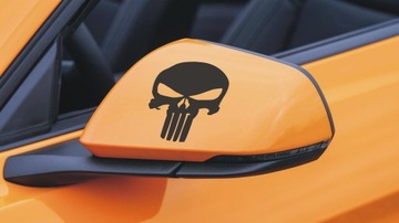 Наклейка ЧЕРЕП КАРАТЕЛЯ 4,5x6 см РАЗНЫХ ЦВЕТОВ