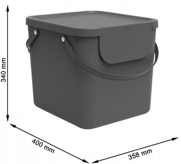 Модульный контейнер для сортировки мусора 40л Rotho антрацит