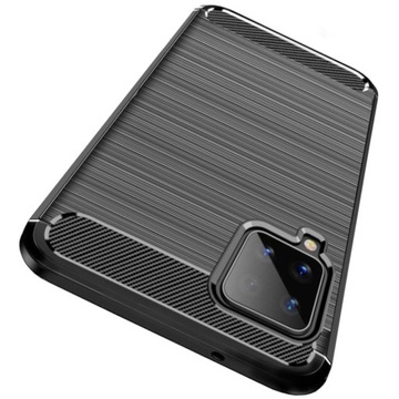 Etui PANCERNE KARBON do Samsung A12 / M12 + SZKŁO