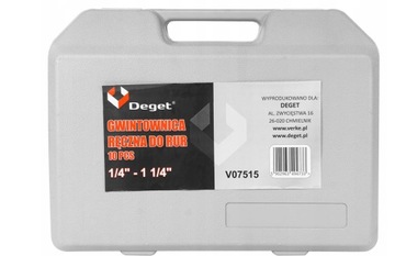 РЕЗЬБОВКА ДЛЯ ТРУБ 10 ЭЛ. 2 х КЛЮЧА ДЛЯ РЕЗКИ DEGET