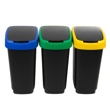 МУСОРНЫЕ КОНДИНЕРЫ ROTHO ДЛЯ СЕГРЕГАЦИИ МУСОРОВ НАБОР ИЗ 3-Х НЕБЕСНО-ЗЕЛЕНЫХ ЖЕЛТЫХ ПРЕДМЕТОВ