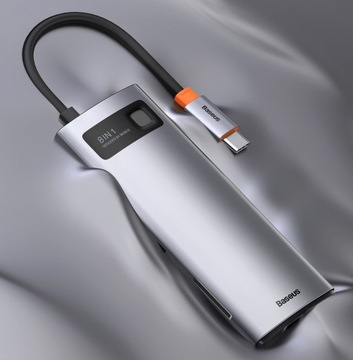 Адаптер-разветвитель Baseus Hub Splitter 8in1 USB-C — USB 3.0 HDMI USB-C MicroSD RJ45