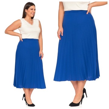 SPÓDNICA DAMSKA MAXI PLISOWANA ELEGANCKA NA GUMCE WIOSNA LATO MORAJ XXL