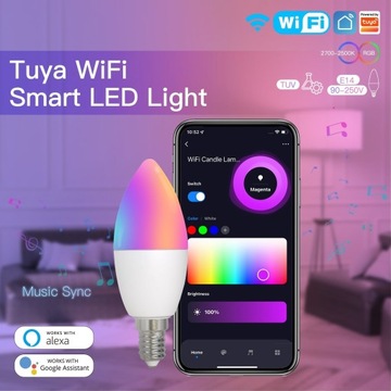 Żarówka LED WiFi Smart E14 Żarówka 6W 2700-6500K