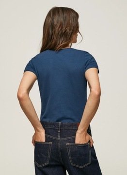 Pepe Jeans T-Shirt New Virgina PL505202 Granatowy Slim Fit