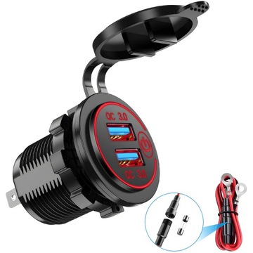 ДВОЙНОЕ АВТОМОБИЛЬНОЕ ЗАРЯДНОЕ УСТРОЙСТВО КРЕПЛЕНИЕ ПРИКУРИВАТЕЛЯ 2x USB 5V 2.1A