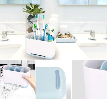 Органайзер для ванной, контейнер для зубных щеток, вешалка, белая кружка.