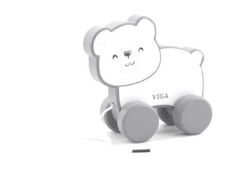 Viga Деревянный белый мишка для буксировки - PolarB