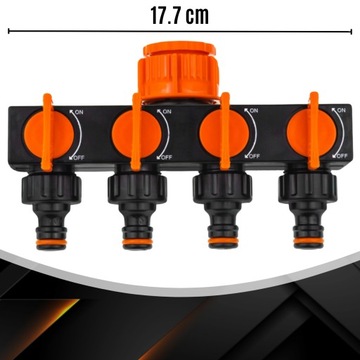 4-ХОДОВОЙ РАСПРЕДЕЛИТЕЛЬ САДОВОЙ ВОДЫ С КЛАПАНАМИ ДЛЯ БЫСТРОГО СОЕДИНЕНИЯ ШЛАНГА 3/4