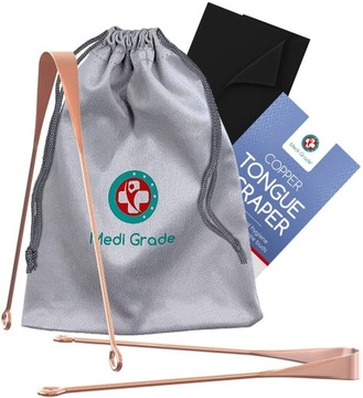 Miedziany skrobak do języka Medi Grade 2SZT +etui