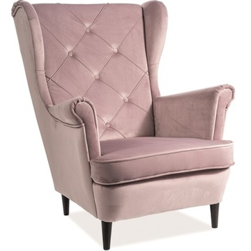 Fotel Lady Velvet Antyczny Róż Bluevel 52 wenge