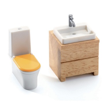 DJECO Деревянный кукольный домик CITY с мебелью